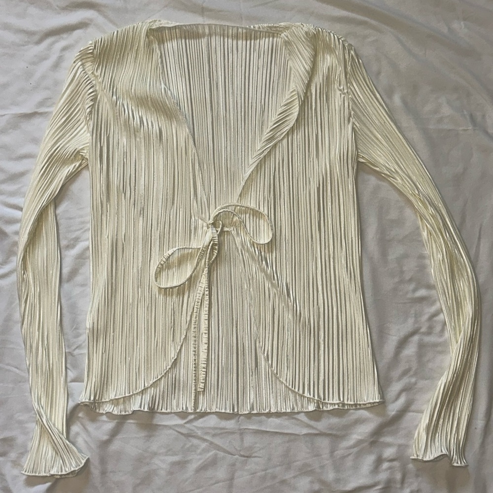 Silk long sleeve top